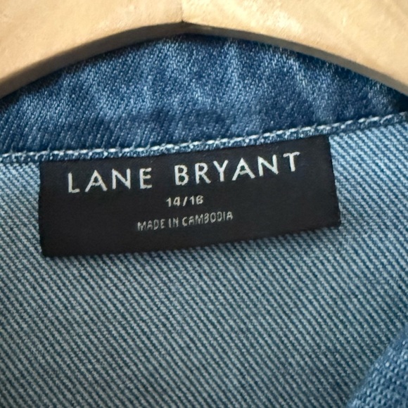 Lane Bryant|Dark Blue Denim Top with boho gold buttons,oversized boyfriend fit• - Picture 9 of 13